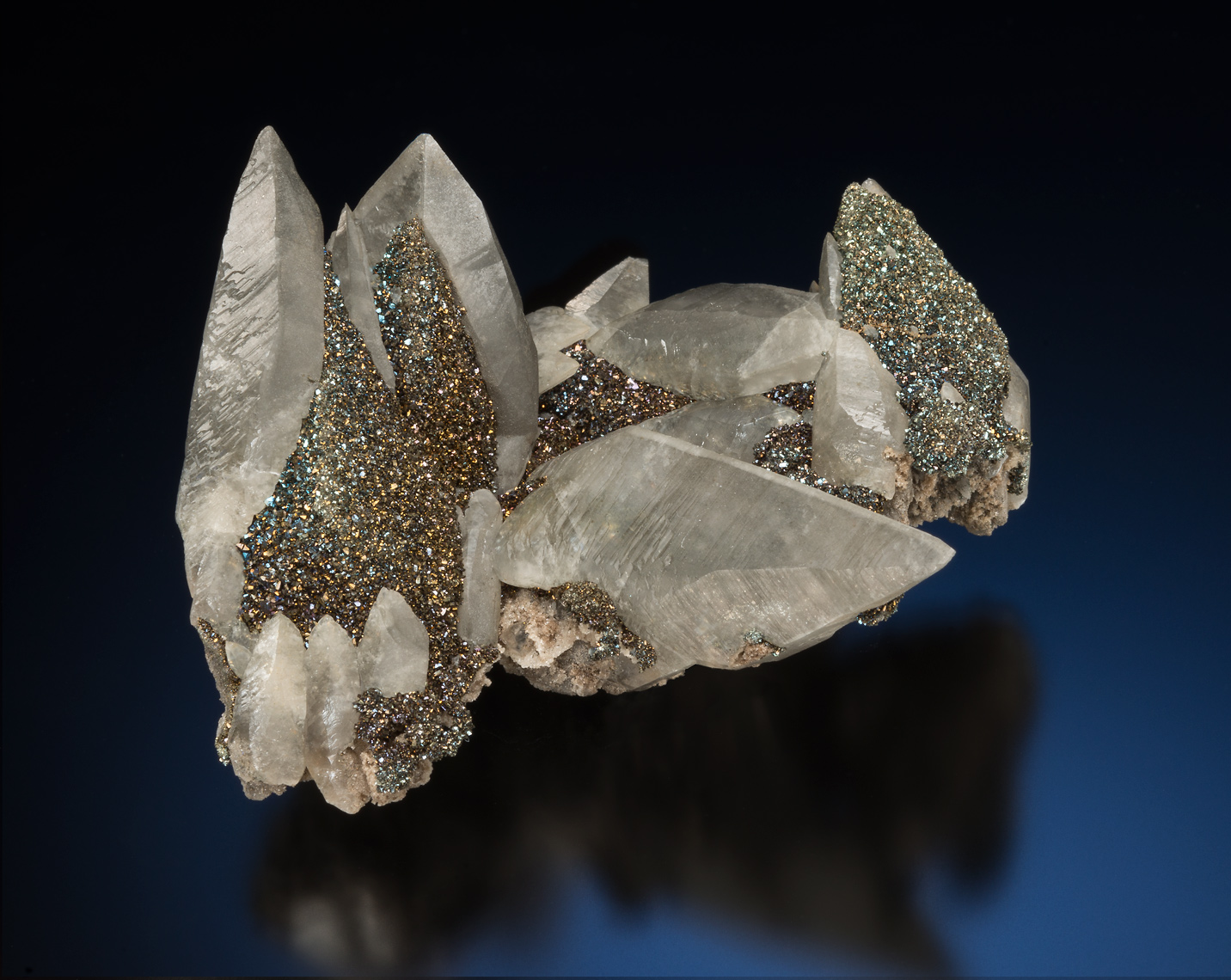Calcite, Chalcopyrite/Marcasite - Brushy Creek Mine, Viburnum Trend District, Missouri. 